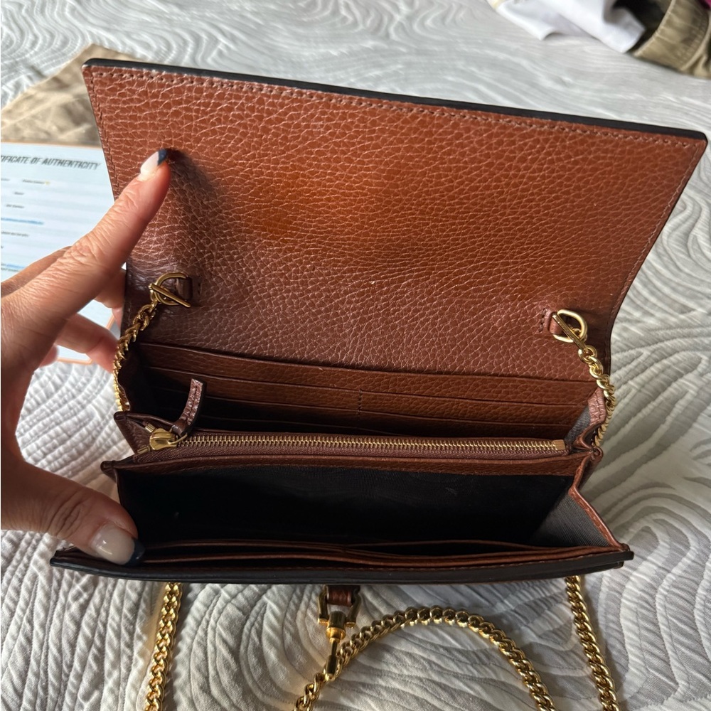 GUCCI DENIM Leather Crossbody on chain - Picture 4 of 6